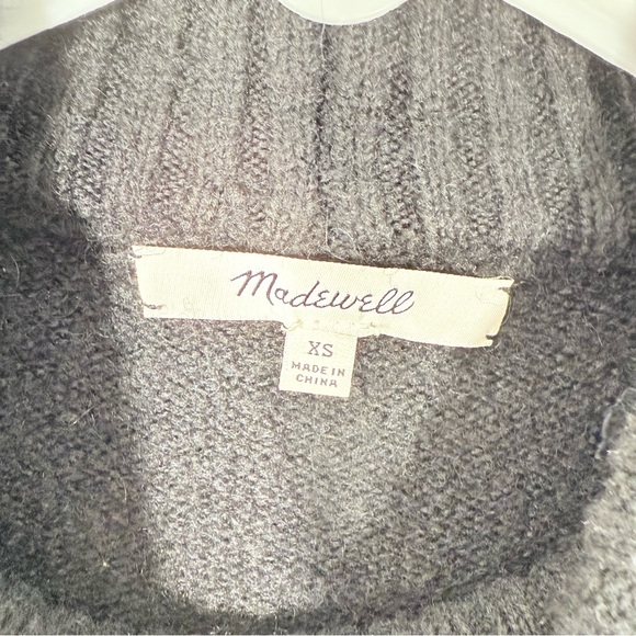 Madewell Dillon Black Wool Blend Mockneck Ribbed Sweater XS NC649 - Picture 5 of 12